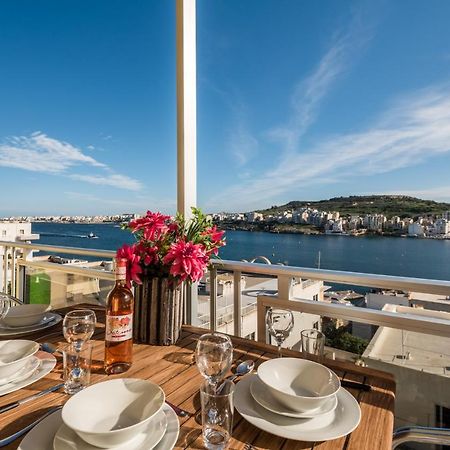 Bayview 2 Bedroom Seaview Apartment With Large Terrace With Panoramic Views - By Getawaysmalta San Pawl il-Baħar Eksteriør bilde
