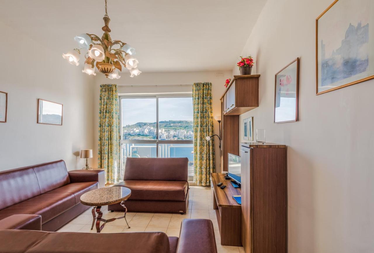 Bayview 2 Bedroom Seaview Apartment With Large Terrace With Panoramic Views - By Getawaysmalta San Pawl il-Baħar Eksteriør bilde