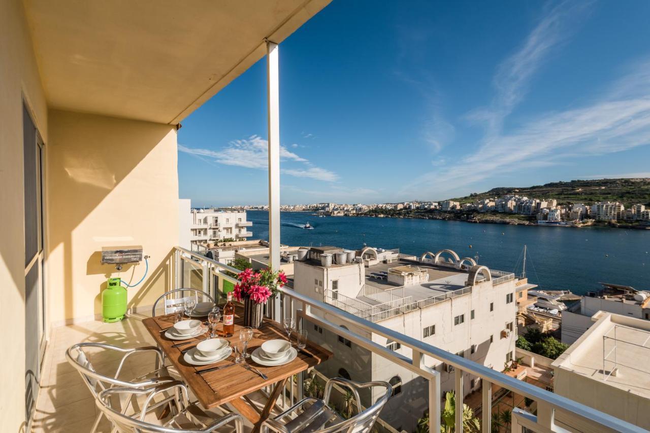Bayview 2 Bedroom Seaview Apartment With Large Terrace With Panoramic Views - By Getawaysmalta San Pawl il-Baħar Eksteriør bilde