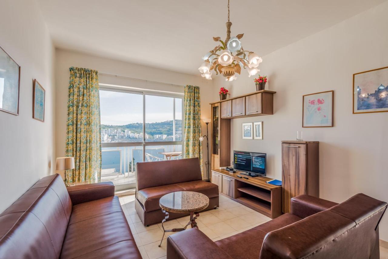 Bayview 2 Bedroom Seaview Apartment With Large Terrace With Panoramic Views - By Getawaysmalta San Pawl il-Baħar Eksteriør bilde